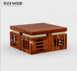 Arabia solid wood  Coffee Table with Stool(honey finish) - Image 3