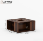Lynon solid wood Coffee Table (walnut finish) - Image 4