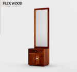 Cambrey Wooden Dreesing Table with Storage Cabinet(honey finish) - Image 3