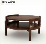 Nuro sheesaam wood Round Coffee Table for Home(walnut finish) - Image 2