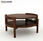 Nuro sheesaam wood Round Coffee Table for Home(walnut finish) - Image 3