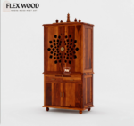 Vmita solid wood Temple for home with Cabinet( honey finish) - Image 3