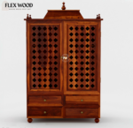 Nayra solid wood Temple for home with Door( honey finish) - Image 2