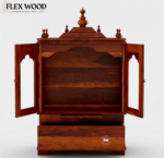 Laxmi solid wood Temple for home with Door(honey finish) - Image 4