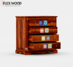 Boho  Wooden Modern Chest Of Drawers (honey finish) - Image 5