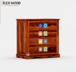 Boho  Wooden Modern Chest Of Drawers (honey finish) - Image 3