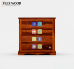 Boho  Wooden Modern Chest Of Drawers (honey finish) - Image 2
