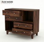Roc Wooden Modern Chest Of Drawers for (Walnut finish) - Image 4