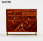 Jett Wooden Modern Chest Of Drawers For Home(honey finish) - Image 2