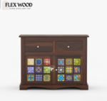 Boho cabinet and sidebord (honey finish) - Image 6