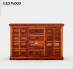 Elephant Modern Cabinet for Storage(honey finish) - Image 2