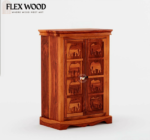Elephant Wooden Modern Cabinet for Storage( honey finish) - Image 3