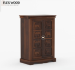 Elephant Wooden Modern Cabinet for Storage( honey finish) - Image 6