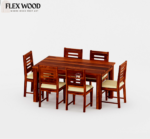Janto solid wood Dining Table with chair for dining room( honey finish) - Image 3