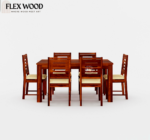 Janto solid wood Dining Table with chair for dining room( honey finish) - Image 2