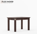 Adolph solid wood 4 seater Dining Table with chair (walnut finish) - Image 6