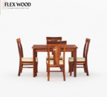Tofie  Solid wood Dining Table with chair for dining room(honey finish) - Image 2