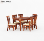 Tofie solid wood Dining Table with chair for dining room( honey finish) - Image 3