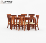 Tofie solid wood Dining Table with chair for dining room( honey finish) - Image 2