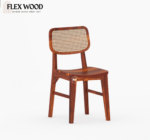 Alex cane  Dining Table 6 seater with chair(honey finish) - Image 6