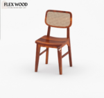 Alex cane  Dining Table 6 seater with chair(honey finish) - Image 5