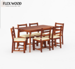 Aron Solid Wood Dining Table with chair for dining room( honey finish) - Image 3