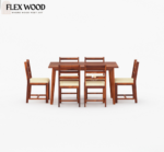 Aron Solid Wood Dining Table with chair for dining room( honey finish) - Image 2