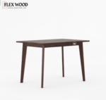 Aron Solid wood Dining Table 4 seater with chair(walnut finish) - Image 4