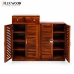 Arney Shoe Rack with Drawer Storage(Honey finsh) - Image 4
