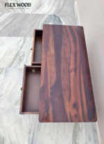 Gold Modern Wooden Coffee Table(walnut finish) - Image 10