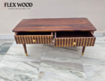 Gold Modern Wooden Coffee Table(walnut finish) - Image 9