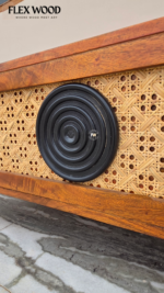 Flower cane  Rattan Coffee Table for Living Room(Honey finish) - Image 11