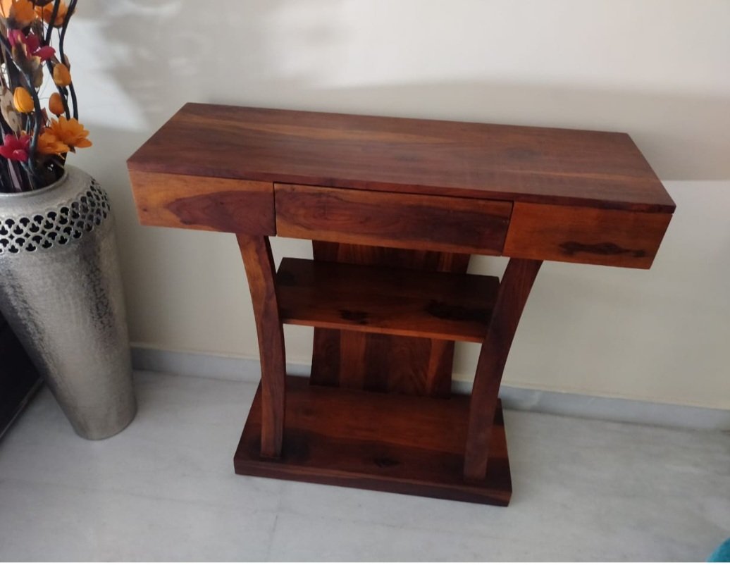 Osla solid woodConsole Table(teak finish) photo review