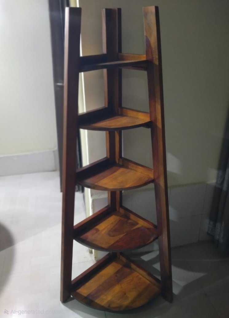 Sia sheesam wood corner bookshlef(Honey finish) photo review