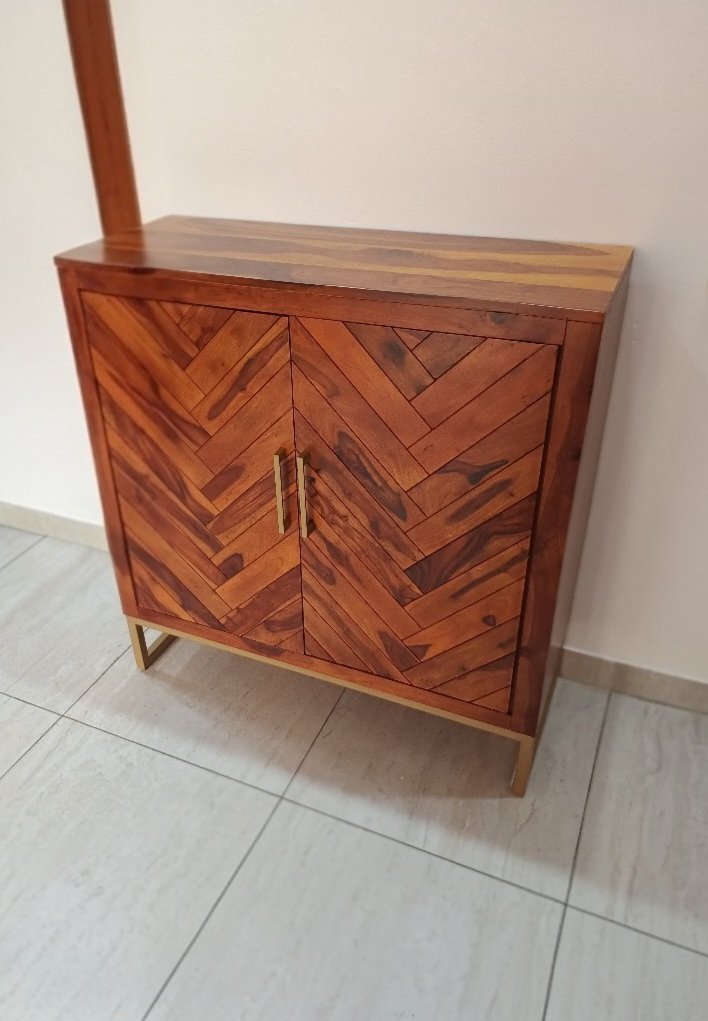 Jett sheesam wood Shoe Rack with Doors(honey finish) photo review