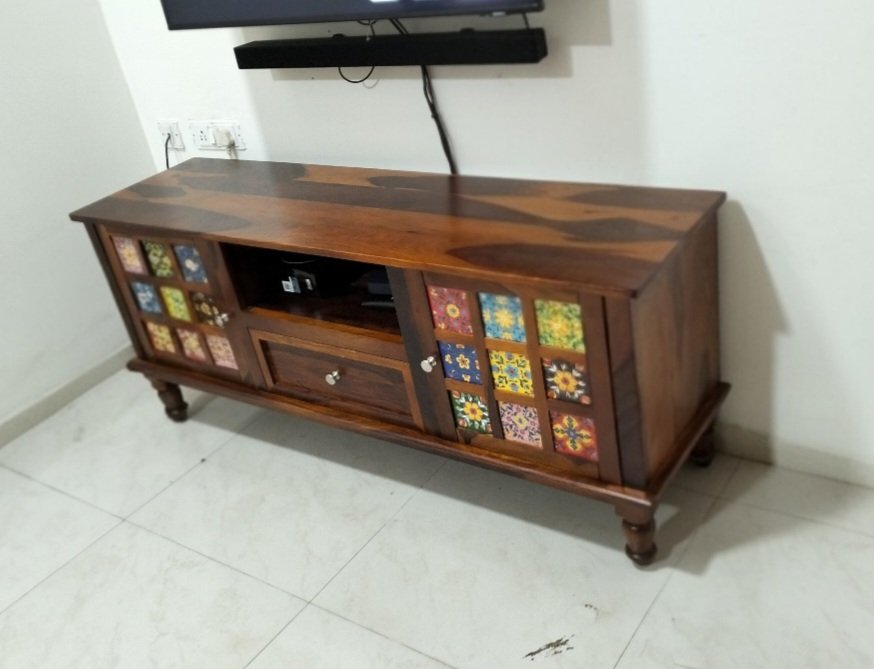 Wooden Honey Tv Unit for Living Room photo review