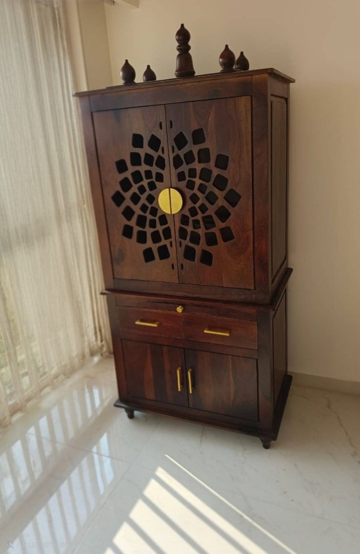 Vmita solid wood Temple for home with Cabinet( honey finish) photo review