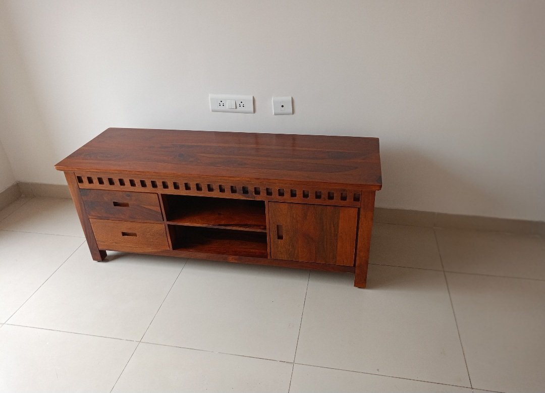 Adolph sheesam wood Tv Unit for Home( honey finish) photo review