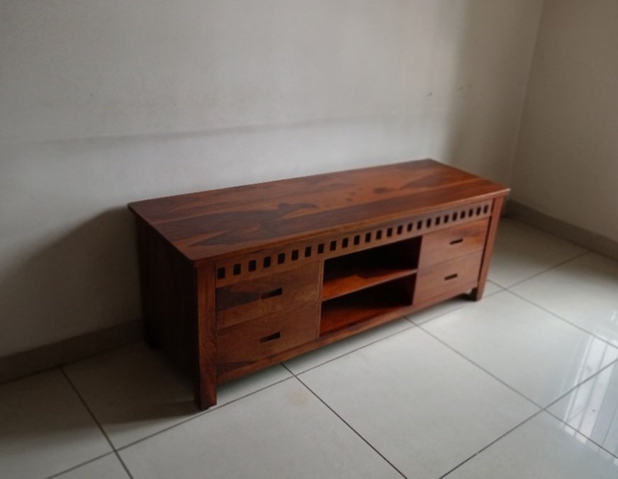 Adolph sheesam wood Tv Unit for Home( honey finish) photo review
