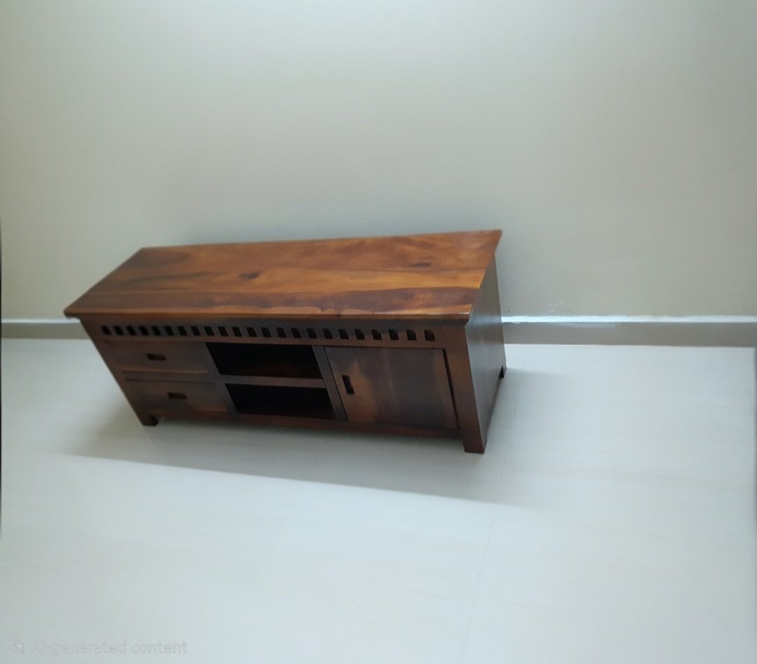 Adolph sheesam wood Tv Unit for Home( honey finish) photo review