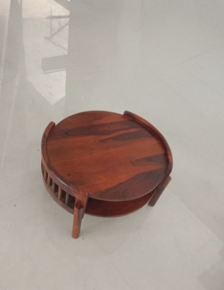 Nuro sheesaam wood Round Coffee Table for Home(walnut finish) photo review