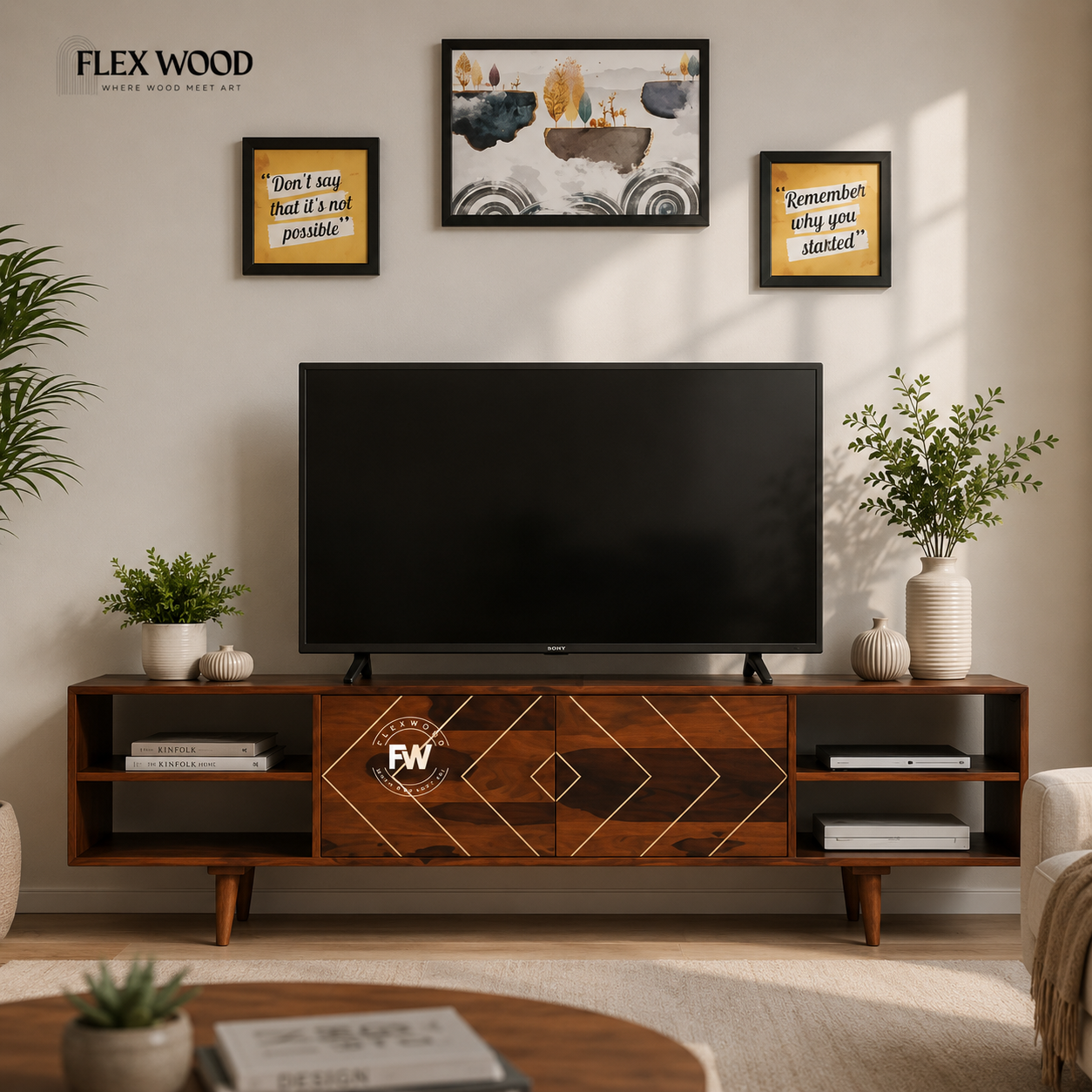file_00000000114071f58bf3625b840fbd09 Volta solid wood Tv Unit for Living Room(honey finish) - Image 1