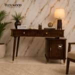 Gold edison Solid wood Study Table with Storage(walnut finish)