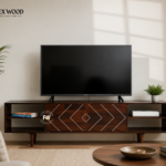 Volta solid wood Tv Unit for Living Room(walnut finish)