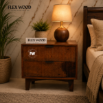 Modern Bedside Table for Home(honey finish)