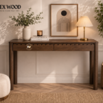 Lotus console table solid mango Console Table(teak finish)