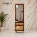 Boston solid wood Rattan Cane Dressing Table(Teak finish)