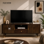 Guffy solid wood Tv Unit for Living Room(walnut finish)