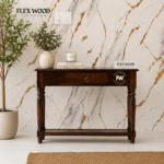 Clarion shesaam Console Table For Home(walnut finish)