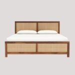 Rattan cane sheesaam wood without storage bed (honey finish) - Image 2